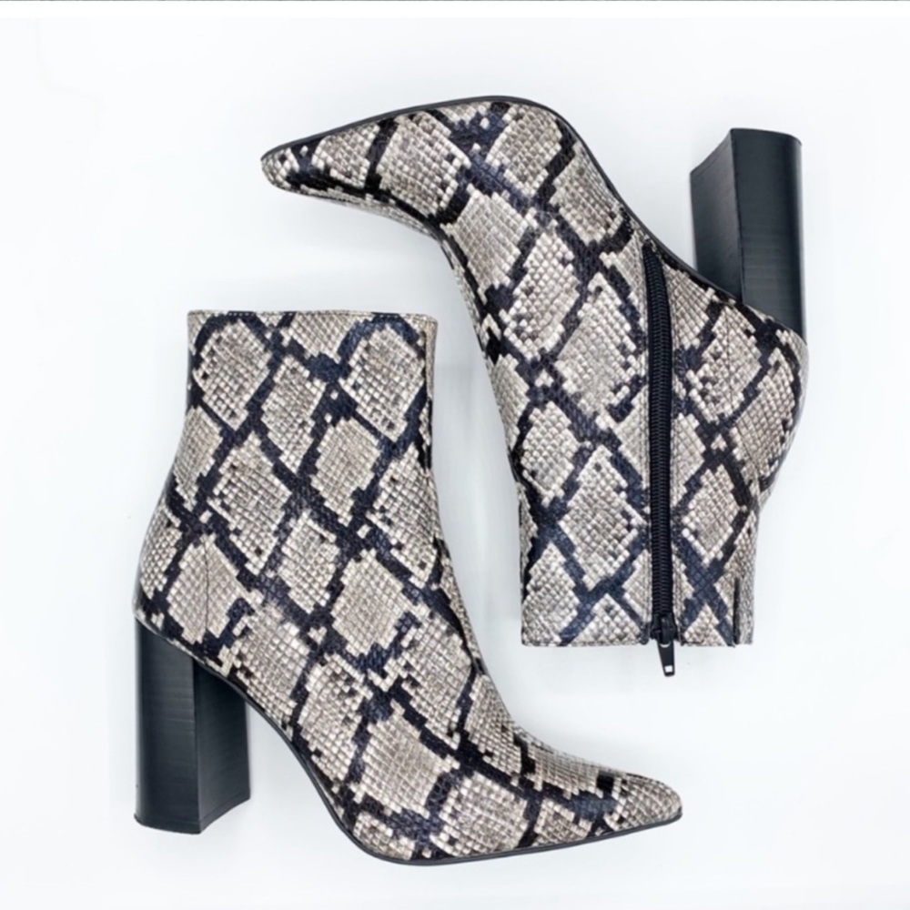 Jeffrey Campbell Raven Snakeskin Boots